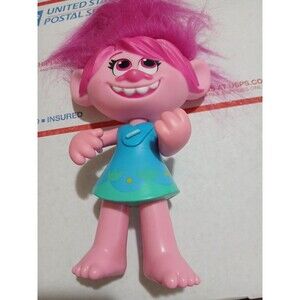 TROLL Lady 7 Inches Plays Music Big Pink Hair Preowned